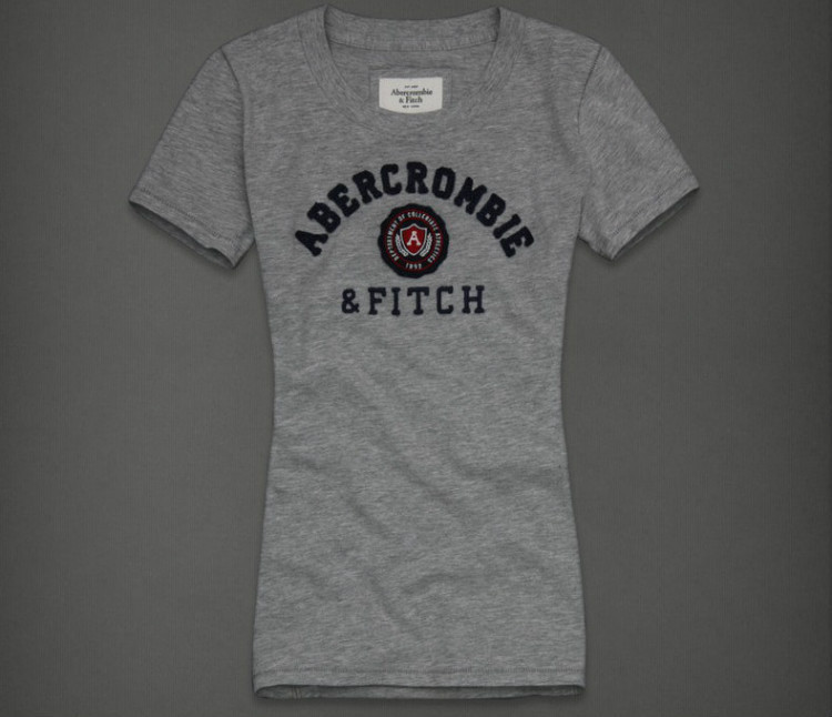 Abercrombie Fitch Mujeres De Cuello Redondo Corto Remera AF8194